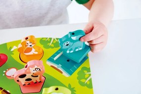 Ξύλινο Παζλ Hape Happy Puzzles Ζωάκια Φάρμας Με Ήχο