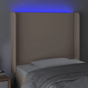 vidaXL Κεφαλάρι Κρεβατιού LED Καπουτσίνο 93x16x118/128 εκ
