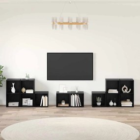 vidaXL ΣΕΤ ΒΑΘΜΟΛΟΓΗΣΗΣ ΤΗΛΕΟΡΑΣΗΣ 8 pcs Μαύρη Οξυά Επεξεργασμένο ξύλο
