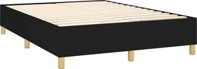 vidaXL Κρεβάτι Boxspring με Στρώμα &amp; LED Μαύρο 140x200 εκ. Υφασμάτινο