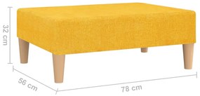 vidaXL Σκαμπό/Υποπόδιο Κίτρινο 78 x 56 x 32 εκ. Υφασμάτινο