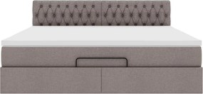 vidaXL Οθωμανικό κρεβάτι με στρώμα Taupe 180x200cm ύφασμα