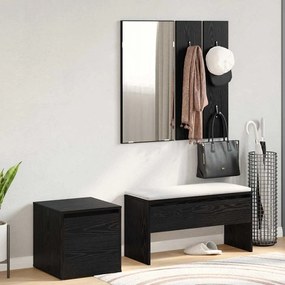 vidaXL Σετ επίπλων χωλ με συρτάρι 3 pcs Μαύρη δρυς 80 x 31 x 40 εκ