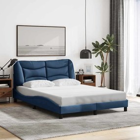 vidaXL Πλαίσιο κρεβατιού χωρίς στρώμα Hvar μπλε 120x200cm ύφασμα
