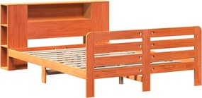 vidaXL Σκελετός Κρεβ. Χωρίς Στρώμα Καφέ Κεριού 135x190 εκ Μασίφ Πεύκο