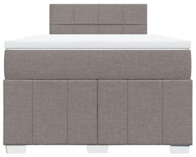 Κρεβάτι Boxspring με Στρώμα Taupe 120x200 εκ. Υφασμάτινο - Μπεζ-Γκρι