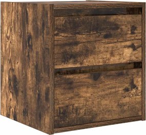 vidaXL Κομοδίνο Επιτοίχιο Καπνιστή Δρυς 38x34x40 εκ.