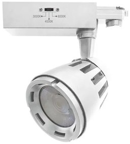 Σποτ Ράγας LED COB CCT 30W 3 Φάσεις 3000K-6000K Φ11 Epistar Spotlight 6563 Λευκό