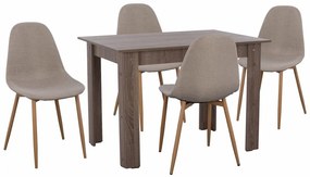 Τραπεζαρία HM11617.07 (Σετ 5τμχ) 110x80x77 Light Beige 4 Θέσεων