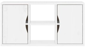 vidaXL Ντουλάπι τηλεόρασης ODDA Λευκό 79x24x40 εκ. Μασίφ Ξύλο Πεύκου