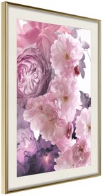 Αφίσα - Pink Bouquet - 20x30 - Χρυσό - Με πασπαρτού