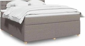 vidaXL Κρεβάτι Boxspring με Στρώμα Taupe 180x200 εκ. Υφασμάτινο