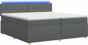 vidaXL Κρεβάτι box spring με στρώμα Σκούρο Γκρι 200 x 200 cm Ύφασμα
