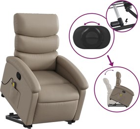 vidaXL Πολυθρόνα Μασάζ Ανακλινόμενη με Ανύψωση Καπουτσίνο Συνθ. Δέρμα