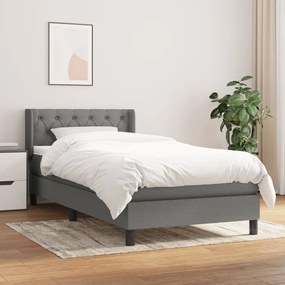 ΚΡΕΒΑΤΙ BOXSPRING ΜΕ ΣΤΡΩΜΑ ΣΚΟΥΡΟ ΓΚΡΙ 80X200 ΕΚ. ΥΦΑΣΜΑΤΙΝΟ 3129906