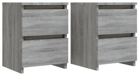 vidaXL Κομοδίνα 2 Τεμ. Γκρι Sonoma 30x30x40 εκ. από Επεξεργασμένο Ξύλο