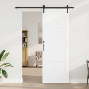 vidaXL Συρόμενη Πόρτα Λευκό και μαύρο 83 x 232 εκ.