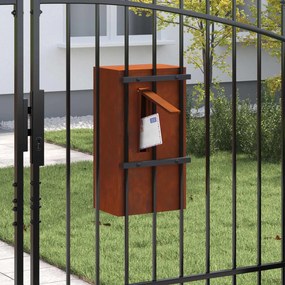 vidaXL γραμματοκιβώτιο με αποθήκευση Σκ rusty 30 x 20 x 55 εκ.