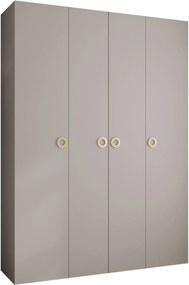 Ντουλάπα Como I 180 Τετράφυλλη-Cashmere - Χρυσό