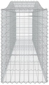 vidaXL Συρματοκιβώτια Τοξωτά 2 τεμ. 400x50x80/100 εκ. Γαλβαν. Ατσάλι