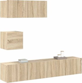 vidaXL Σετ Επίπλων Τηλεόρασης 4 Τεμαχίων Sonoma Δρυς Επεξ. Ξύλο