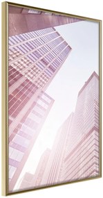 Αφίσα - Steel and Glass (Pink) - 40x60 - Χρυσό - Χωρίς πασπαρτού