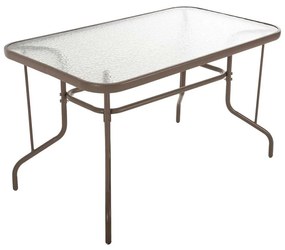 Τραπέζι Adam HM5679.04 Με Γυάλινη Επιφάνεια 120x70x71cm Champagne
