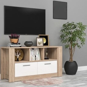 Stewehome Έπιπλο τηλεόρασης με ράφι Λευκό 70x24x10 cm