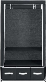 vidaXL Ντουλάπα Μαύρη 87x49x159 εκ. από Ύφασμα