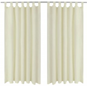 Κουρτίνες με Θηλιές 2 τεμ. Κρεμ 140 x 245 εκ. από Microsatin