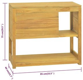 ΈΠΙΠΛΟ ΜΠΑΝΙΟΥ 85X40X75 ΕΚ. ΑΠΟ ΜΑΣΙΦ ΞΥΛΟ TEAK 338238