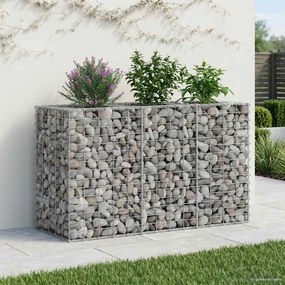 vidaXL Ανασηκωμένο κρεβάτι gabion Ασημί