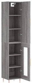 vidaXL Μπουφές Sonoma Γκρι 34,5 x 34 x 180 εκ. από Επεξεργασμένο Ξύλο