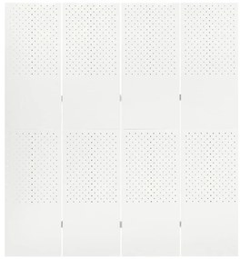Διαχωριστικό Δωματίου με 4 Πάνελ Λευκό 160 x 180 εκ. από Ατσάλι - Λευκό