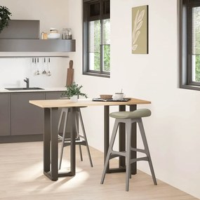 vidaXL Πόδια Τραπεζιού Μπαρ σε Σχήμα Τ, 2 τεμ. Μαύρο, Ατσάλι 50x35x(90-91) εκ.