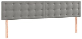 vidaXL Κρεβάτι Boxspring με Στρώμα Ανοιχτό Γκρι 200x200 εκ. Βελούδινο