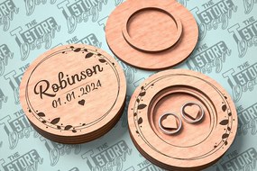 Intra απο ξύλο plywood 3mm-4mm πάχος – Κουτί βέρας με λέιζερ | Κουτί κοσμημάτων Δίασταση  20x20 cm INTRAFABR-81328402