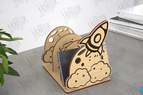 Intra απο ξύλο plywood Χρώμα wenge 3mm-4mm πάχος - Οργανωτής γραφείου | Rocket Shape |Οργανωτής Δίασταση 30x20 cm INTRAFABR-96053701