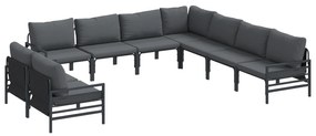 vidaXL Σετ Καναπέ Κήπου 9 pcs Ανθρακί Ατσάλι