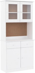 vidaXL Ντουλάπι ALTA Λευκό 77 x 35 x 165 εκ. από Μασίφ Ξύλο Πεύκου