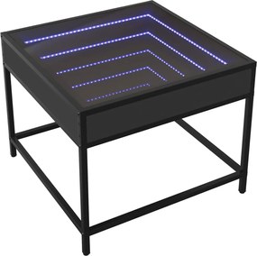 vidaXL Τραπεζάκι Σαλονιού Infinity LED Μαύρο 50x50x41 εκ.