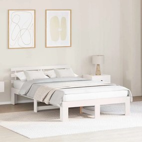 vidaXL Σκελετός Κρεβατιού Λευκό 120 x 190 cm Μασίφ ξύλο πεύκου