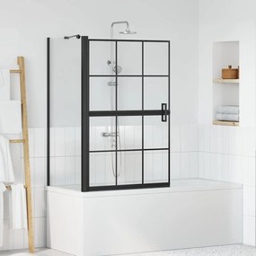 vidaXL Οθόνη ντους μπάνιου Μαύρο και Διαφανές 116 x 68 x 128 εκ.