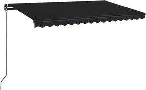 vidaXL Τέντα Συρόμενη Χειροκίνητη με LED Ανθρακί 450 x 350 εκ.