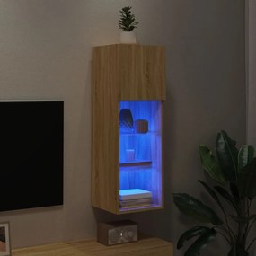 Έπιπλο Τηλεόρασης με LED Sonoma Δρυς 30,5x30x90 εκ. - Καφέ