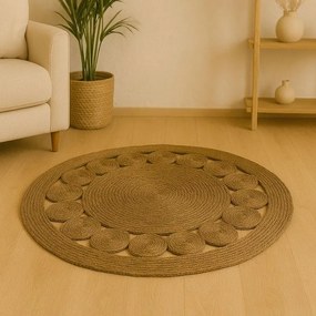 Χαλί Lopzerc Inart φυσικό σχοινί Φ100x2εκ 100x100x2 εκ.