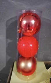 Σετ Χριστουγεννιάτικες μπάλες - 15cm - 3pcs - 326130 - Red