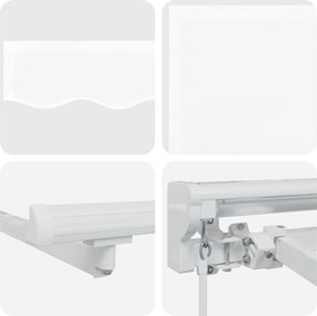 vidaXL Χειροκίνητη Ανακλινόμενη Σκίαση Λευκός 3,5 x 2,5 μ