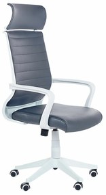 Καρέκλα γραφείου Berwyn 278, Άσπρο, Γκρι, 114x63x63cm, 12 kg, Με μπράτσα, Με ρόδες, Μηχανισμός καρέκλας: Κλίση | Epipla1.gr