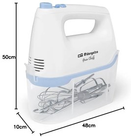 Μπλέντερ/Μίξερ ζαχαροπλαστικής Orbegozo BA 3250 Λευκό 300 W 1 L